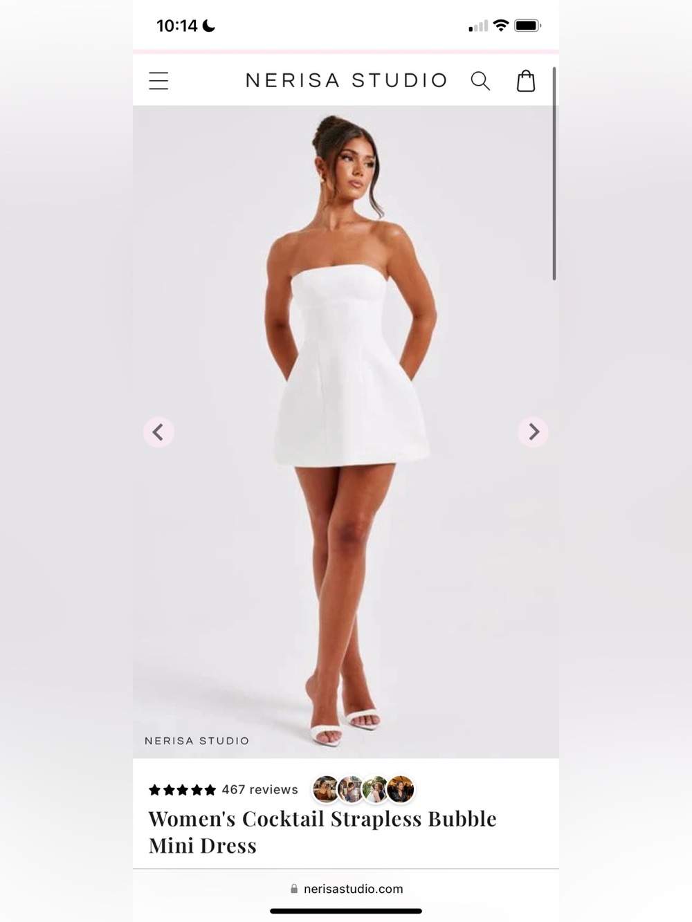 White Strapless Bubble Mini Dress (never worn)